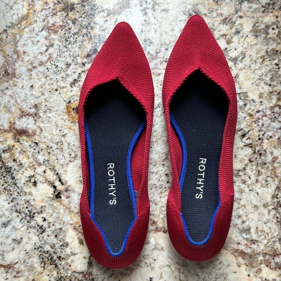 Rothy's | Shoes | Red Rothys Point Flats | Poshmark